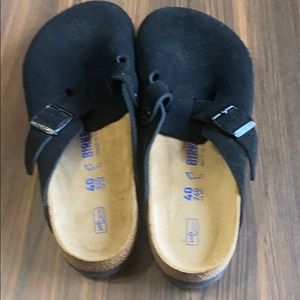 Birkenstock black sandals.